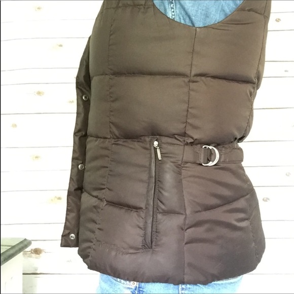Brown Goose Down Puffer Vest Eddie Bauer - Picture 4 of 7